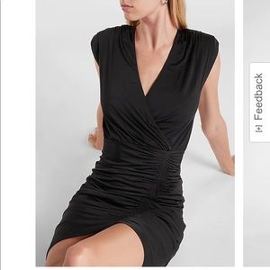 Black ruched Express cocktail dress